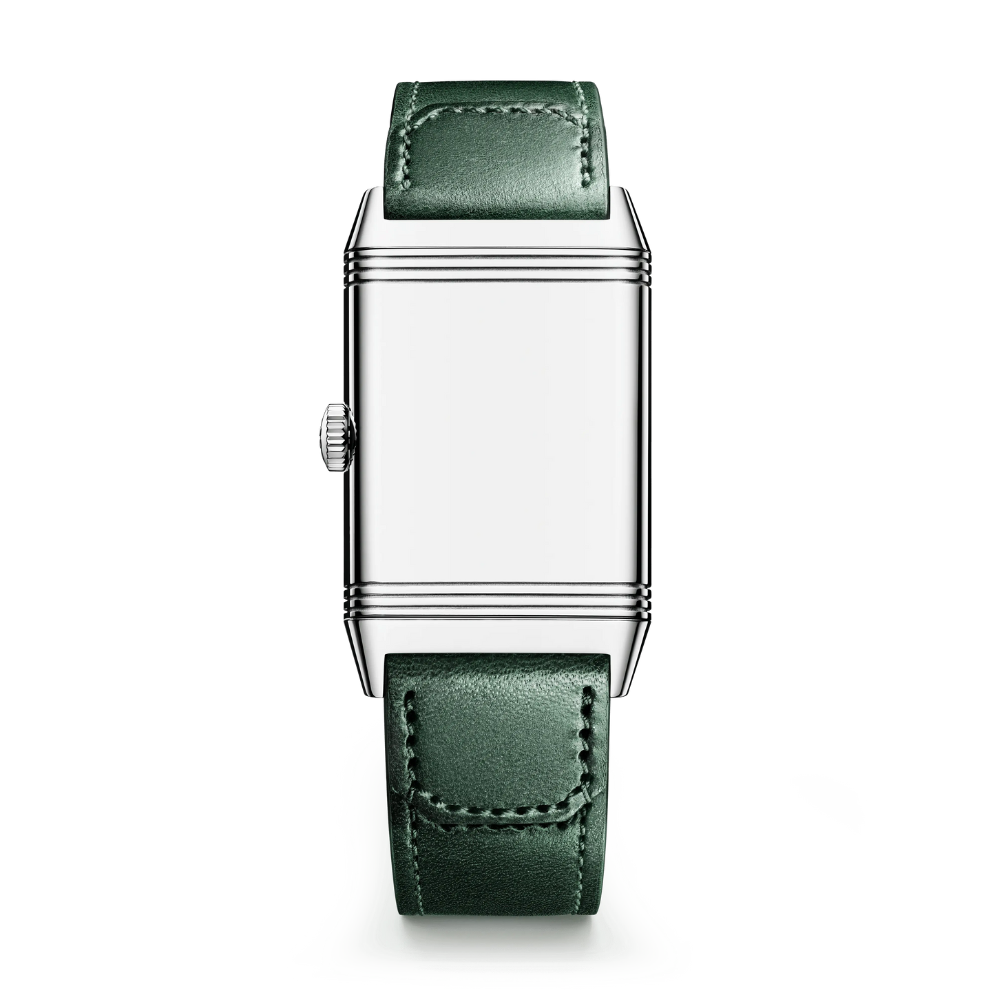JLC - Reverso Tribute Monoface Small Seconds - 45.6 MM x 27.4 MM - Stainless Steel - Green Dial - Green Leather Strap - Q397843J