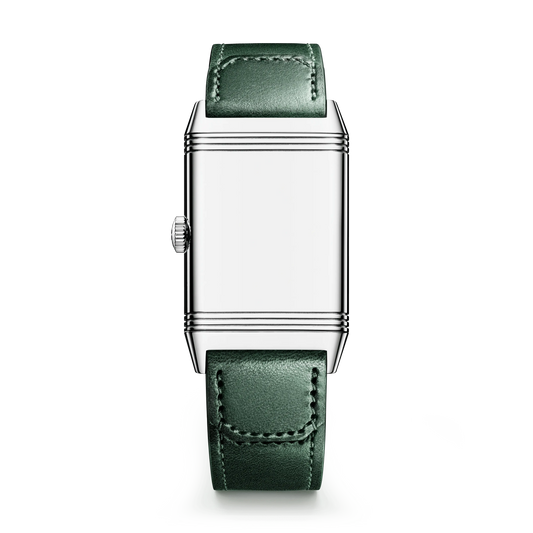 JLC - Reverso Tribute Monoface Small Seconds - 45.6 MM x 27.4 MM - Stainless Steel - Green Dial - Green Leather Strap - Q397843J