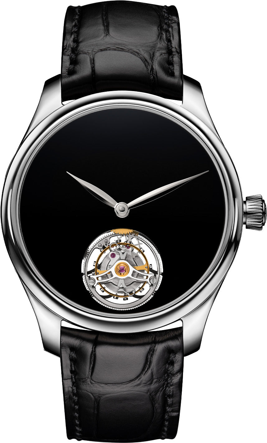 H. Moser & Cie Endeavour Tourbillon Concept Vantablack® - 40 MM - Stainless Steel - Vantablack® Dial - Alligator Leather Strap - 1805-1200