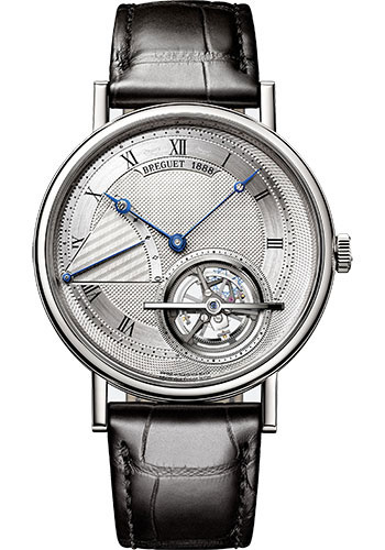 Breguet Classique Grande Complication Platinum 41 MM - Black Leather Strap - Silver Gold Dial - 5377PT/12/9WU