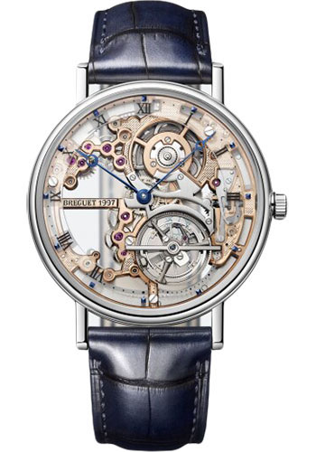 Breguet Classique Grande Complication Platinum 41 MM - Blue Leather Strap - Skeleton Dial -  5395PT/RS/9WU