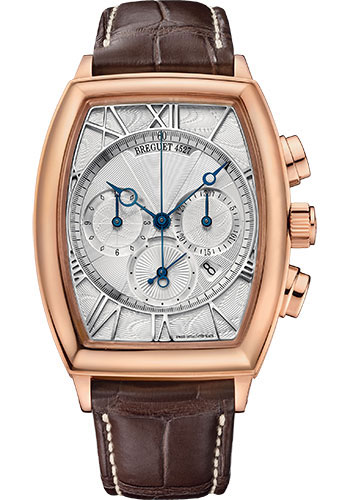 Breguet Héritage Rose Gold 42 x 35 MM - Brown Leather Strap - Silver Gold Dial -  5400BR/12/9V6