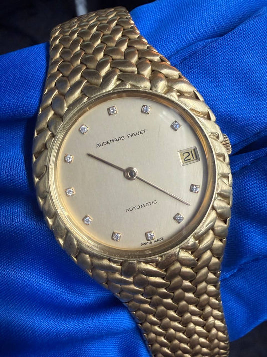 Audemars Piguet Cobra - 35 MM - 18K Yellow Gold - Champagne Dial - Polonaise Mesh Bracelet - Ref. 5403