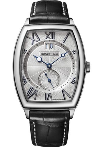 Breguet Héritage White Gold 35 MM - Black Leather Strap - Silver Dial - 5410BB/12/9VV