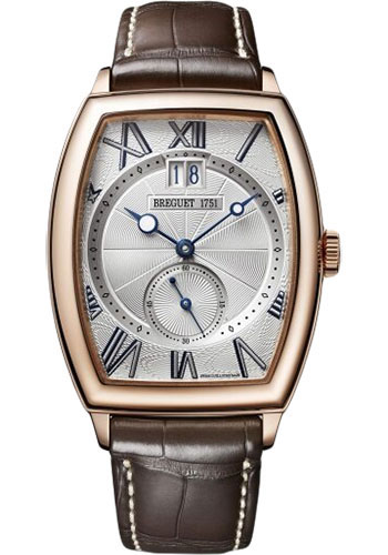 Breguet Héritage Rose Gold 35 MM - Brown Leather Strap - Silver Dial - 5410BR/12/9VV