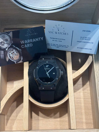 Hublot Classic Fusion Black Ceramic 42 MM - Black Rubber Strap - Black Dial - 542.CX.1270.RX.MDM