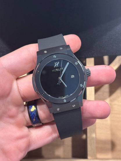 Hublot Classic Fusion Black Ceramic 42 MM - Black Rubber Strap - Black Dial - 542.CX.1270.RX.MDM