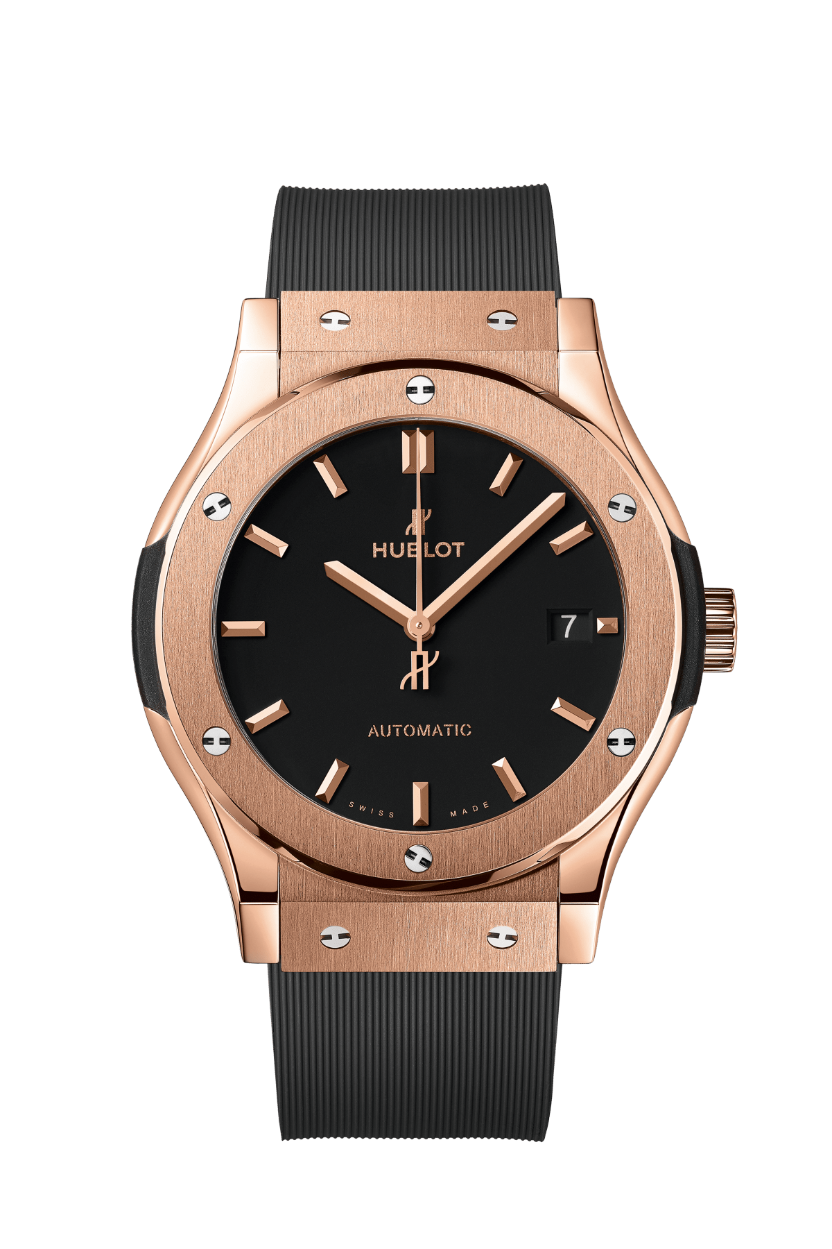 Hublot Classic Fusion King Gold 42 MM - Black Rubber Strap - Black Dial - 542.OX.1181.RX