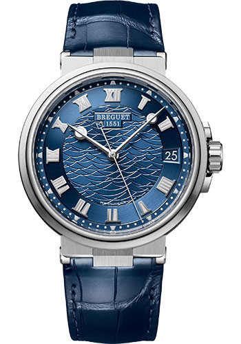 Breguet Marine Date White Gold 40 MM - Blue Leather Strap - Blue Dial - 5517BB/Y2/9ZU