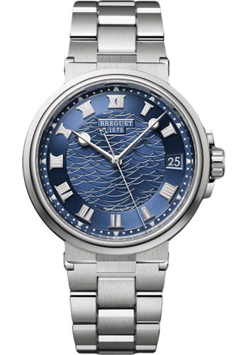 Breguet Marine Date White Gold 40 MM - White Gold Bracelet - Blue Dial - 5517BB/Y2/BZ0