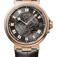 Breguet Marine Date Rose Gold 40 MM - Black Leather Strap - Black Dial - 5517BR/G3/9ZU