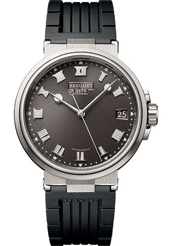 Breguet Marine Date Titanium 40 MM - Black Rubber Strap - Sunburst Slate Grey Dial - 5517TI/G2/5ZU