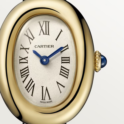 Cartier Baignoire 1920 Yellow Gold 31 MM (Small model) - Black Varnished Alligator Strap - Silvered Dial - WGBA0042
