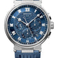 Breguet Marine Chronograph White Gold 42.3 MM - Blue Rubber Strap - Blue Dial - 5527BB/Y2/5WV