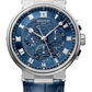 Breguet Marine Chronograph White Gold 40 MM - Blue Leather Strap - Blue Dial - 5527BB/Y2/9WV