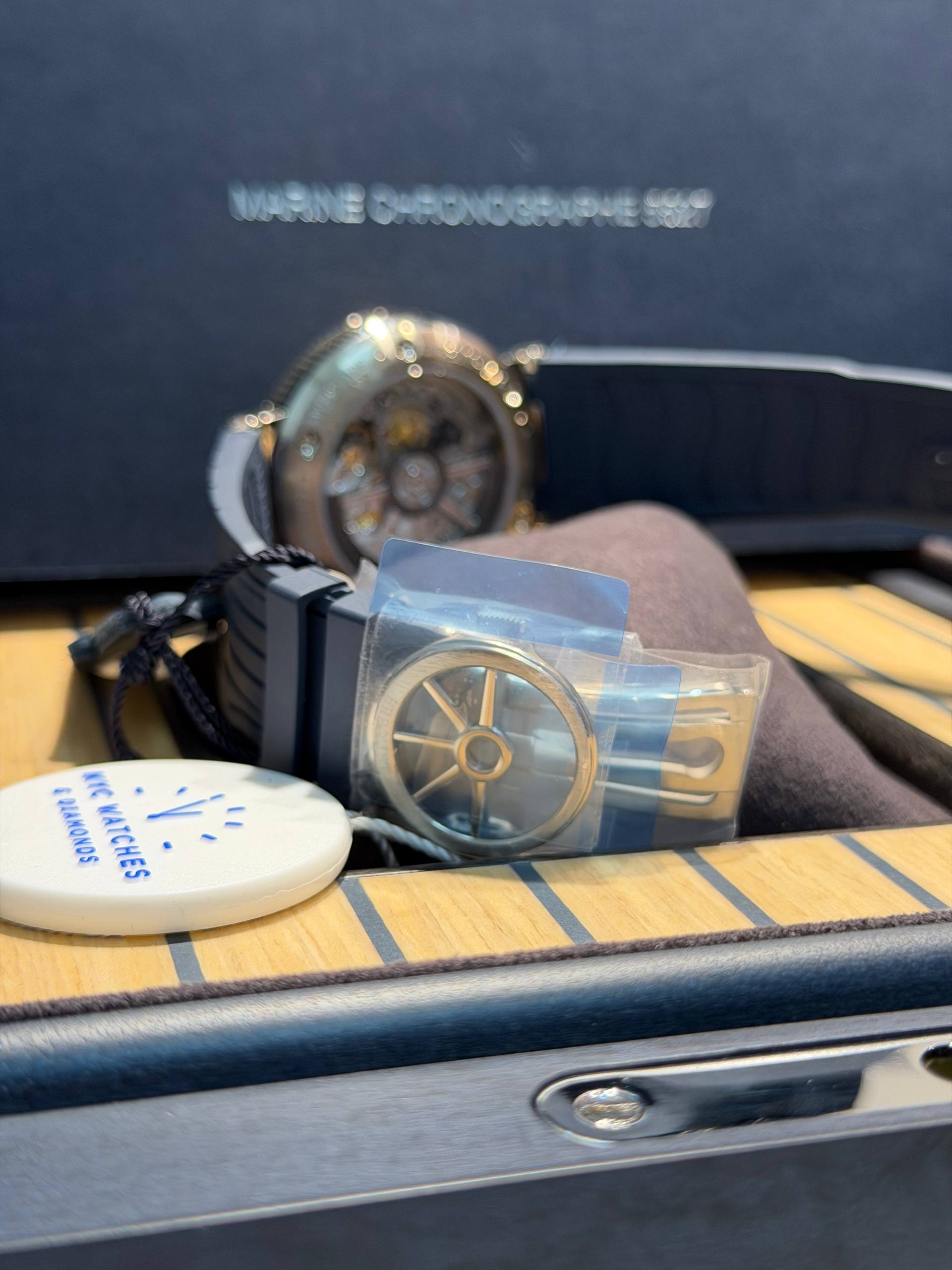 Breguet Marine Chronograph White Gold 42.3 MM - Blue Rubber Strap - Blue Dial - 5527BB/Y2/5WV