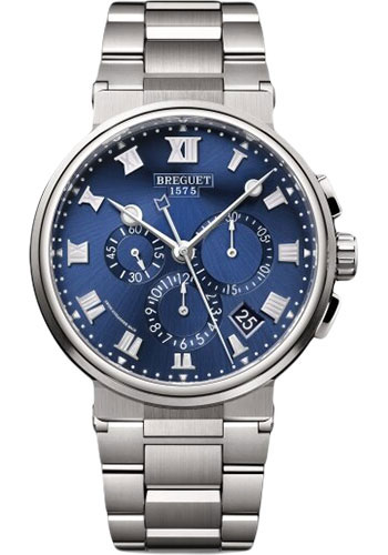 Breguet Marine Chronograph Titanium 42.3 MM - Titanium Bracelet - Blue Dial - 5527TI/Y1/TW0