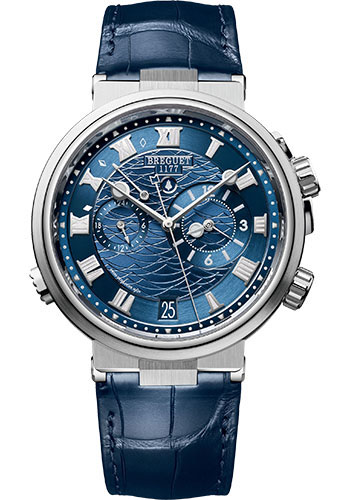 Breguet Marine White Gold 40 MM - Blue Leather Strap - Blue Dial - 5547BB/Y2/9ZU