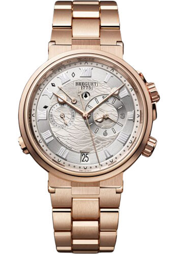 Breguet Marine Rose Gold 40 MM - Rose gold Bracelet - Silver Dial -  5547BR/12/RZ0