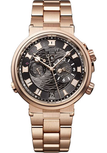 Breguet Marine Rose Gold 40 MM - Black Leather Strap - Rose Gold Bracelet -  5547BR/G3/RZ0