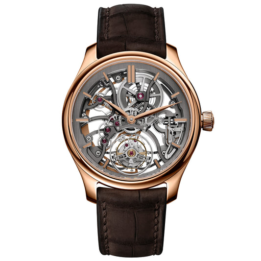 H. Moser & Cie Endeavour Tourbillon Skeleton - 40 MM - Red Gold - Skeleton Dial - Leather Bracelet - 1814-0400