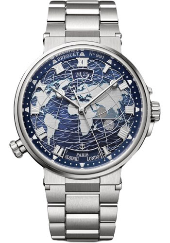 Breguet Marine Hora Mundi White Gold 43.9 MM - Titanium Bracelet - Blue Dial - 5557BB/YS/BW0