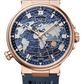 Breguet Marine Hora Mundi Rose Gold 43.9 MM - Blue Rubber Strap - Blue Dial - 5557BR/YS/5WV