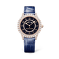 JLC - Rendez-Vous Dazzling Shooting Star - 36 MM - Pink Gold - Blue Aventurine Dial - Diamond Bezel - Blue Leather Strap - Q364247J
