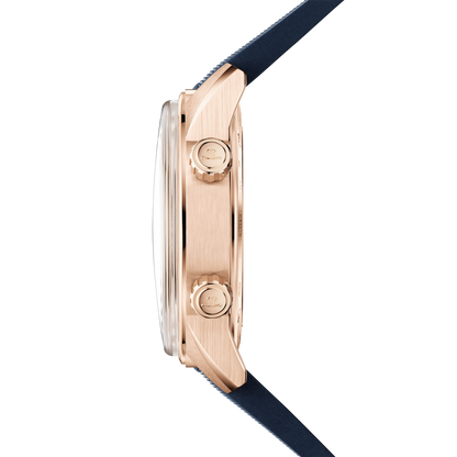 JLC - Polaris Perpetual Calendar - 42 MM - Pink Gold - Ocean Blue Dial - Blue Rubber Strap - Q9082681