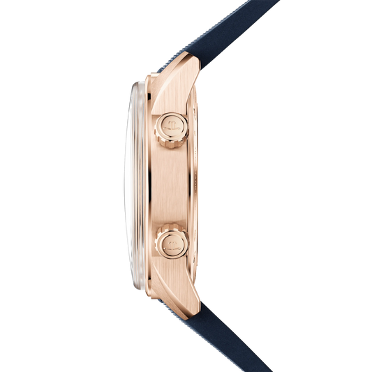 JLC - Polaris Perpetual Calendar - 42 MM - Pink Gold - Ocean Blue Dial - Blue Rubber Strap - Q9082681