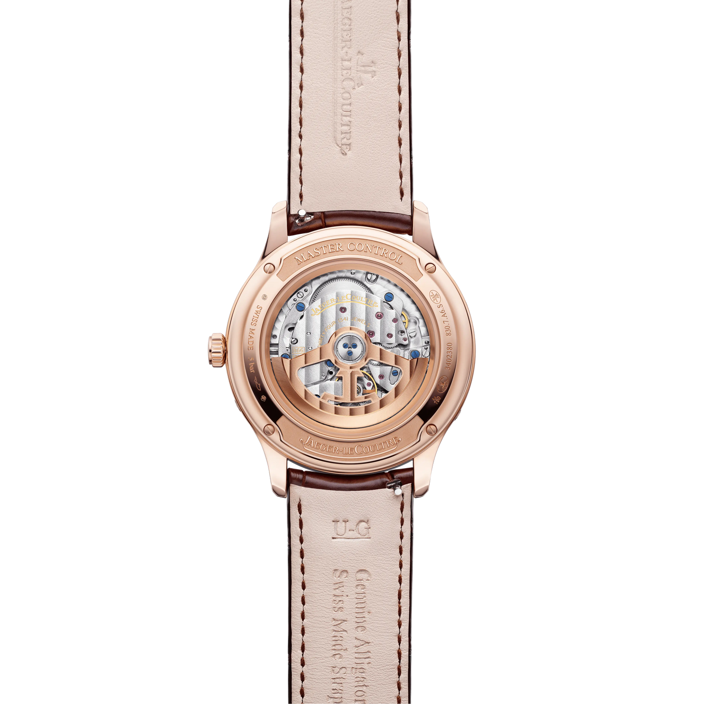 JLC - Master Control Calendar - 40 MM - Pink Gold - Silvered-Gray Dial - Brown Leather Strap - Q4142520