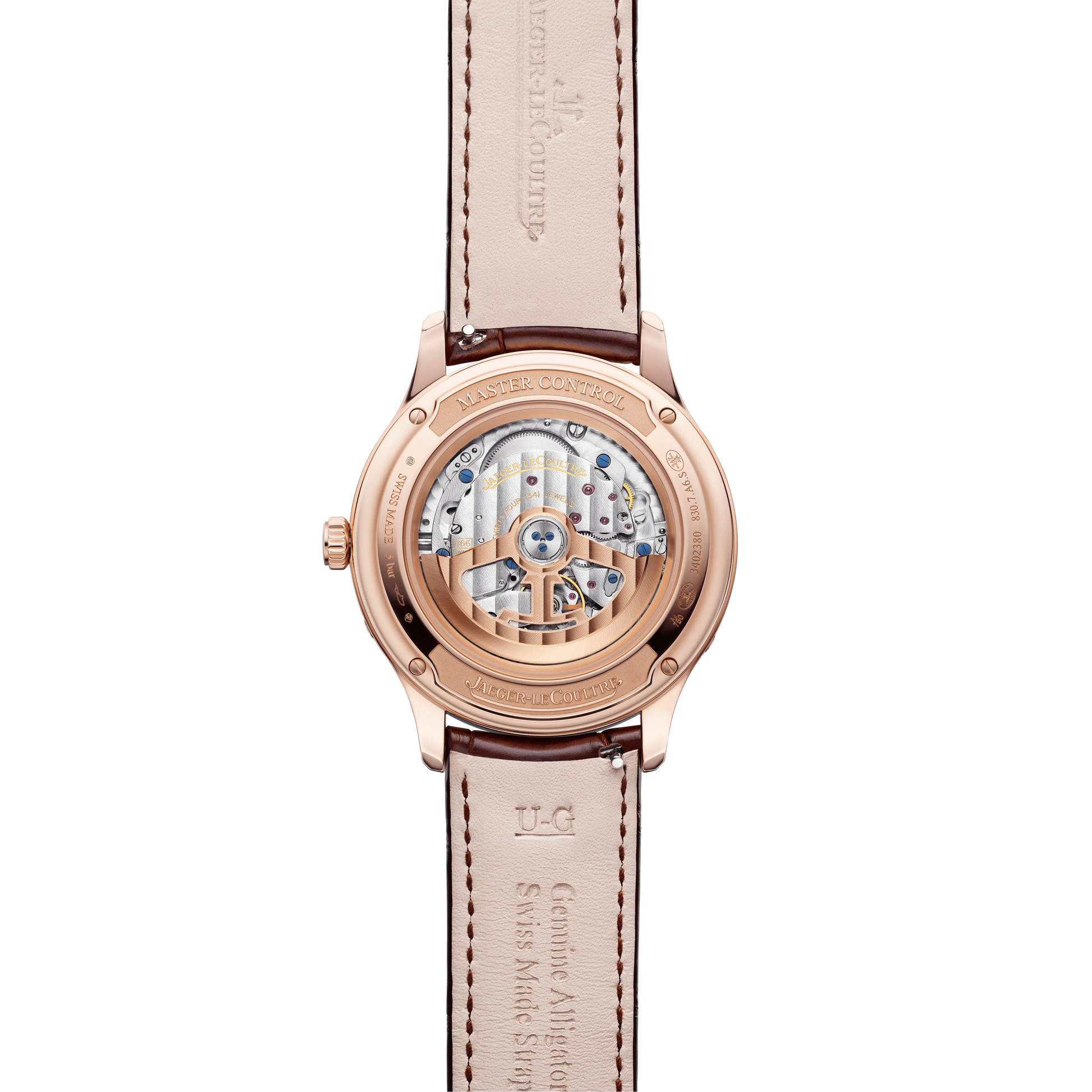 JLC - Master Control Calendar - 40 MM - Pink Gold - Silvered-Gray Dial - Brown Leather Strap - Q4142520