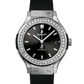 Hublot Classic Fusion Titanium Diamonds 38 MM - Black Rubber Strap - Diamond Bezel - Matte Black Dial - 565.NX.1470.RX.1204