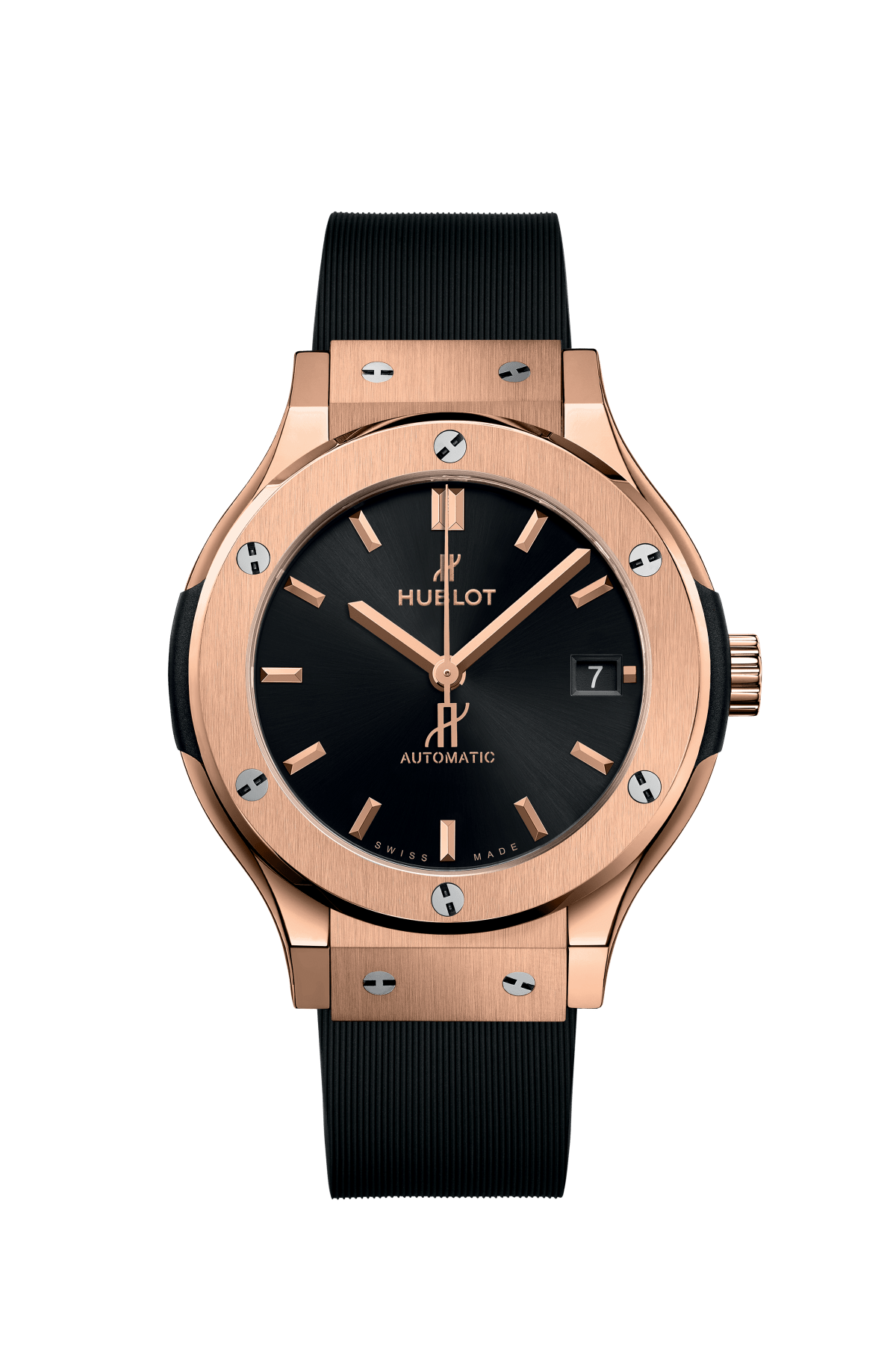 Hublot Classic Fusion King Gold 38 MM - Black Rubber Strap - Black Dial - 565.OX.1480.RX