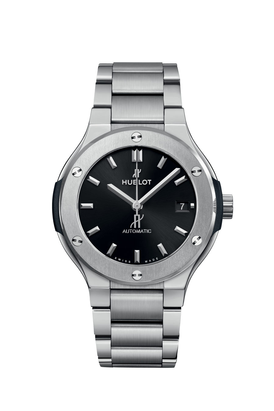 Hublot Classic Fusion Titanium 38 MM - Titanium Bracelet - Satin Black Sunrays Dial - 568.NX.1470.NX