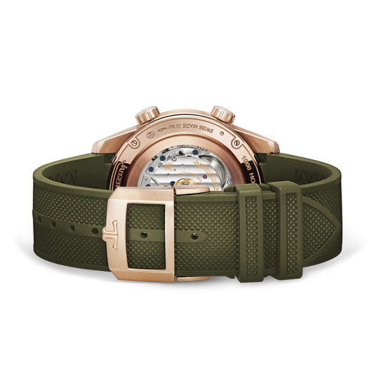JLC - Polaris Perpetual Calendar - 42 MM - Pink Gold - Shaded Green Dial - Green Rubber Strap - Q908263J