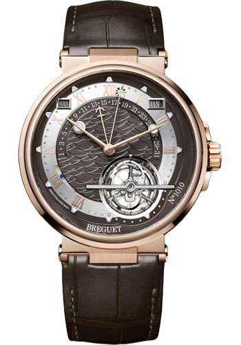 Breguet Marine Tourbillon Équation Marchante Rose Gold 43.9 MM - Brown Leather Strap - Brown Dial - 5887BR/G2/9WV