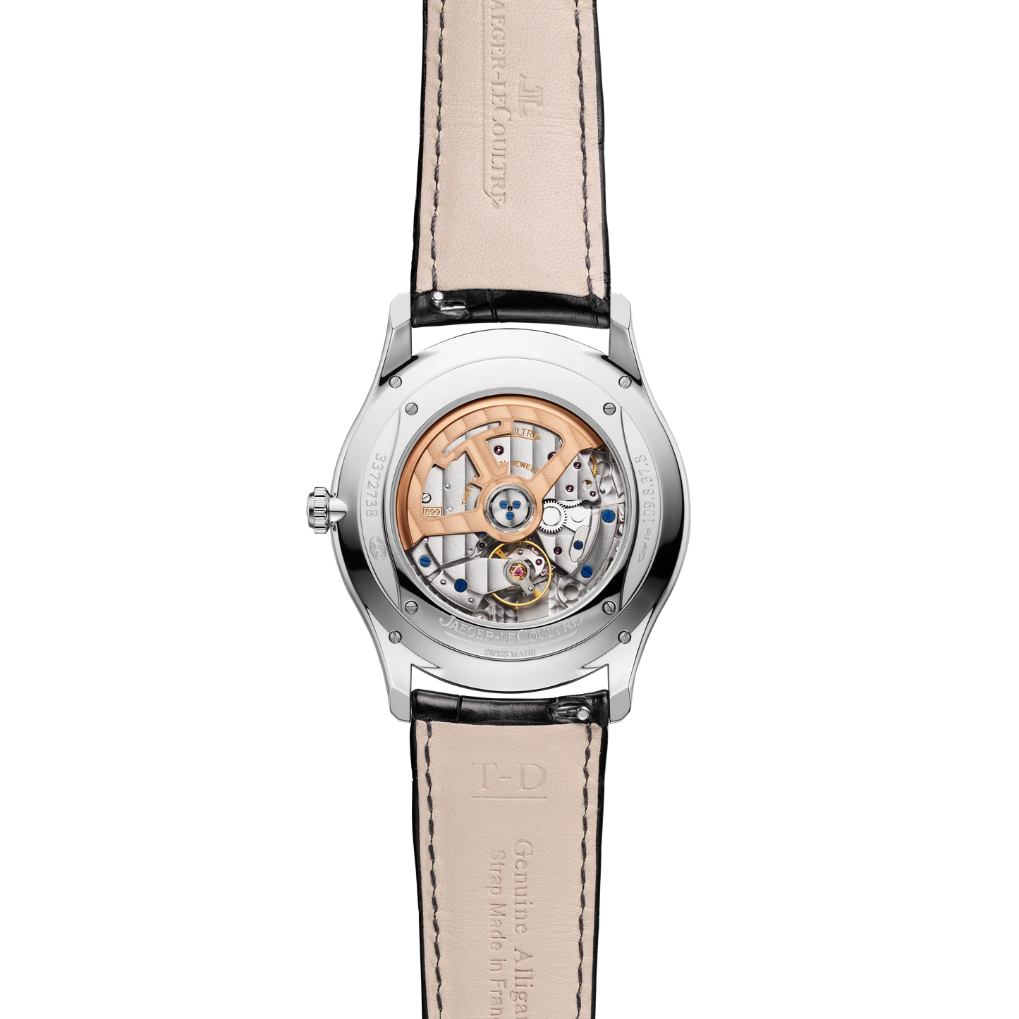 JLC - Master Ultra Thin Date - 39 MM - Stainless Steel - Blue-Gray Dial - Black Leather Strap - Q1238480