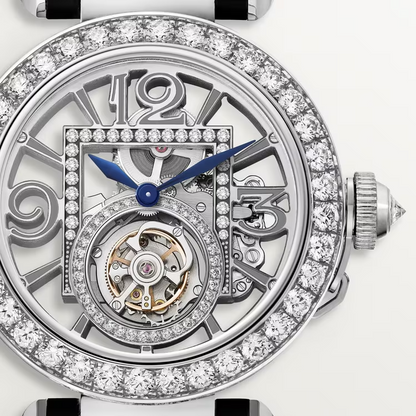 Cartier Pasha de Cartier White Gold 41 MM - Black Alligator Strap - Skeleton Dial - HPI01435