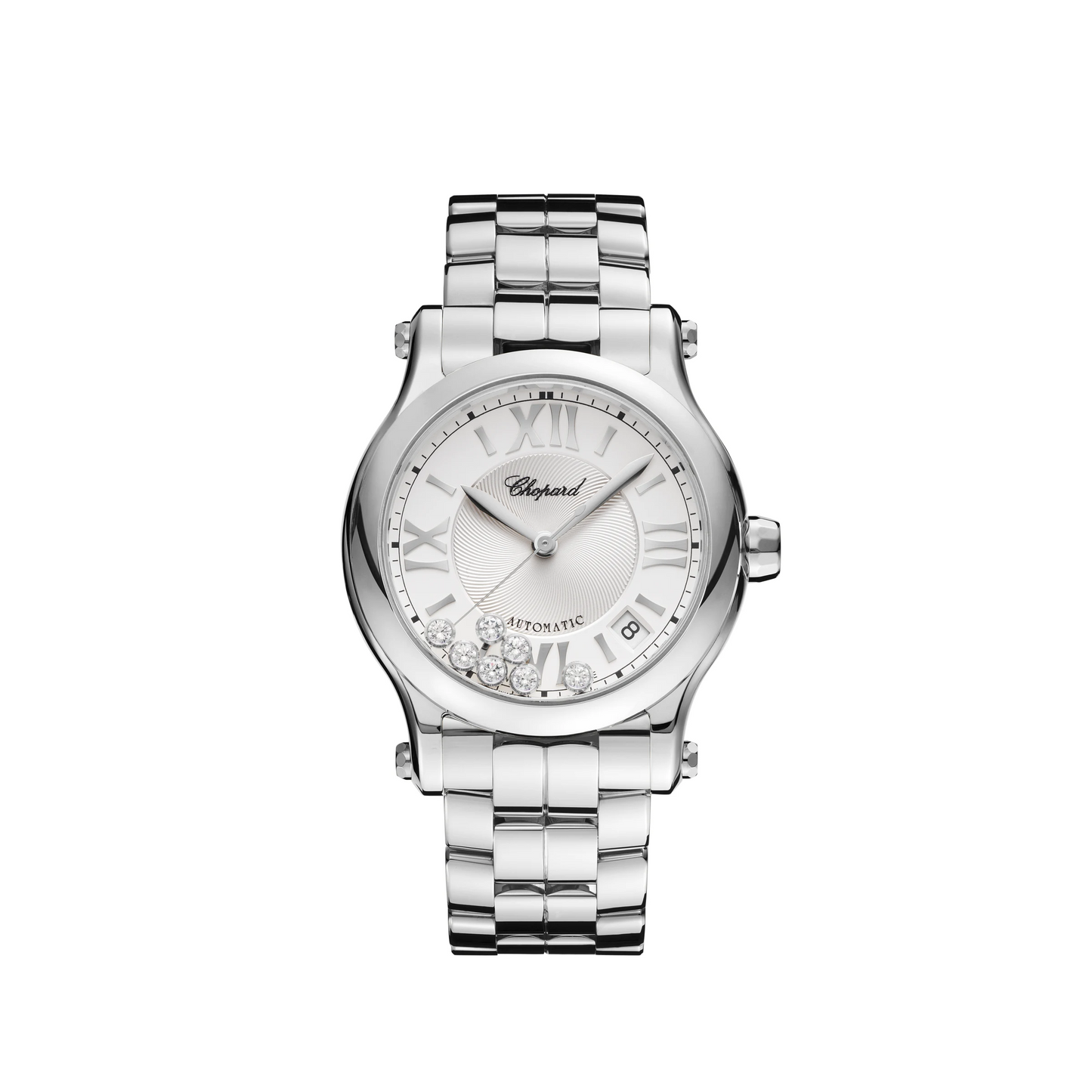 Chopard Happy Sport Stainless Steel 36 MM - Stainless Steel Bracelet - White Diamond Dial - 278559-3002