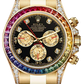 Rolex Rainbow Yellow Gold Daytona Watch - Off-Catalog - 40 MM - Oyster Bracelet - Black Diamond Dial - 116598RBOW-0001