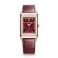 JLC - Reverso Tribute Monoface Small Seconds - 45.6 MM x 27.4 MM - Pink Gold - Burgundy Dial - Burgundy Leather/Canvas Strap - Q713256J