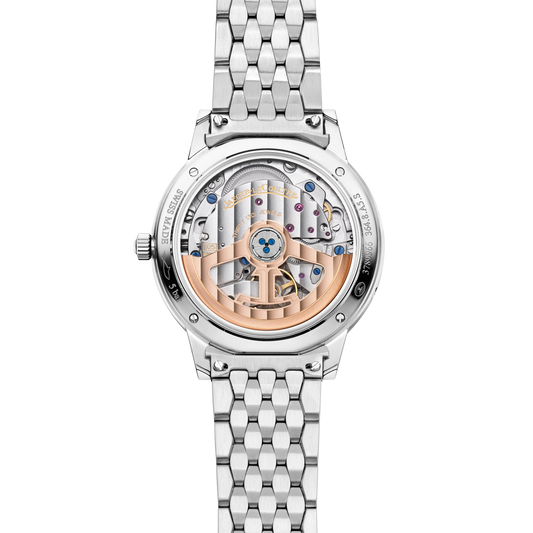 JLC - Rendez-Vous Classic Moon - 34 MM - Stainless Steel - Silvered-Gray Guilloché Diamond Dial - Diamond-Set Bezel - Stainless Steel Strap - Q3578131