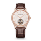 JLC - Master Ultra Thin Tourbillon - 40 MM - Pink Gold - Eggshell Beige Dial - Diamond Bezel - Brown Leather Strap - Q1682401
