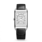 JLC - Reverso Tribute Duoface Small Seconds - 47 MM x 28.3 MM - Stainless Steel - Black/Silver Dial - Black Leather/Canvas Strap - Q398847J
