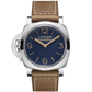 Panerai Luminor Destro - Stainless Steel - 44 MM - Brown Calfskin Leather Strap - Matte Blue Dial - PAM01732
