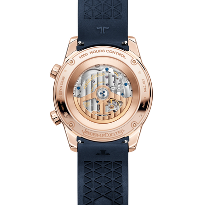 JLC - Polaris Perpetual Calendar - 42 MM - Pink Gold - Ocean Blue Dial - Blue Rubber Strap - Q9082681
