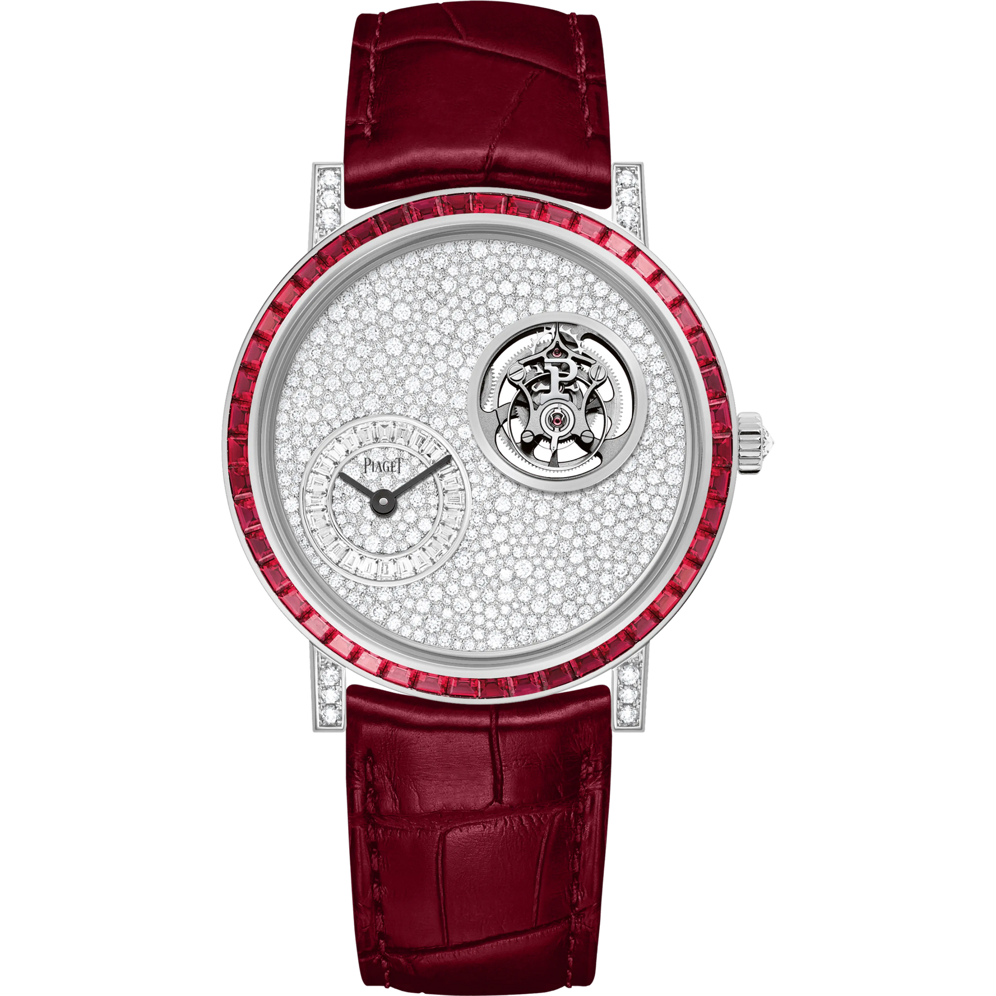 Piaget Altiplano - White Gold 41 MM - Red Leather Strap - Diamond Bezel - Diamond Dial - G0A47032