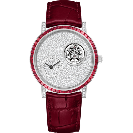 Piaget Altiplano - White Gold 41 MM - Red Leather Strap - Diamond Bezel - Diamond Dial - G0A47032