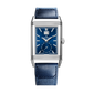 JLC - Reverso Tribute Geographic - 49.4 MM x 29.9 MM - Stainless Steel - Blue Dial - Blue Leather/Canvas Strap - Q714845J